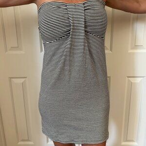 Black and White Strapless Mini Dress